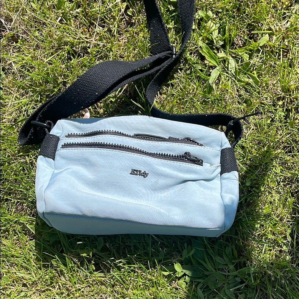 Stussy Blue and Black Belt Bag Sporty Design